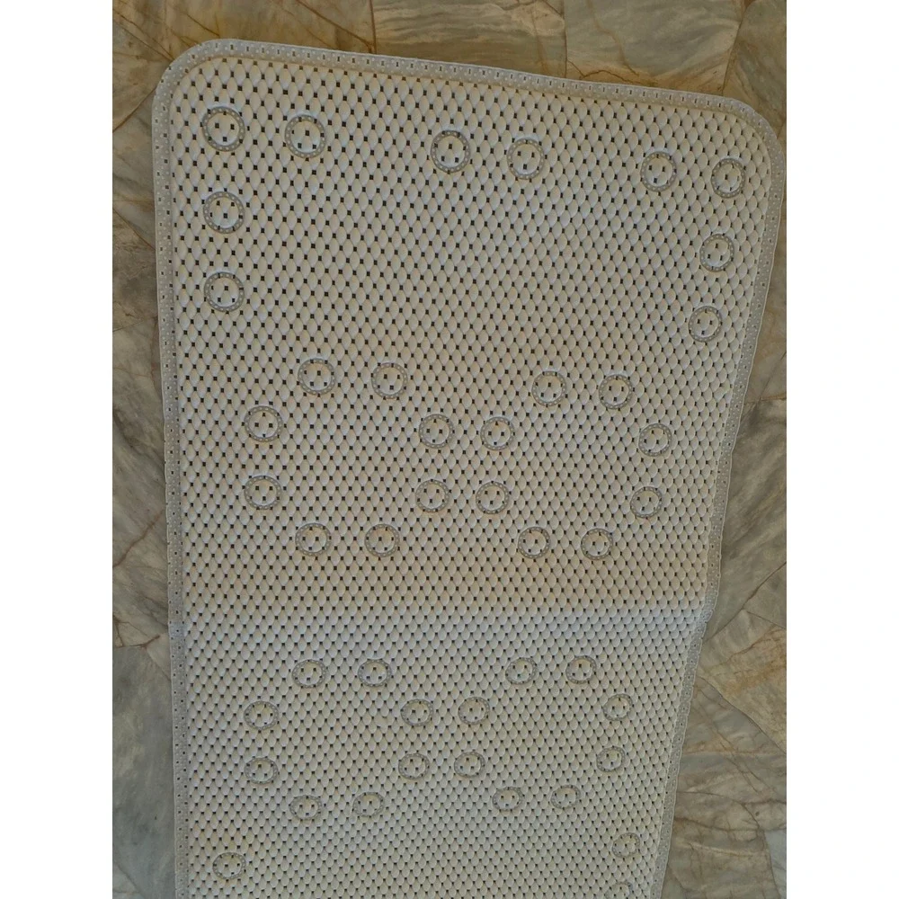 White Non Slip Rubber Bathtub Mat with Suction Cups 27.5x15.5 Rectangle